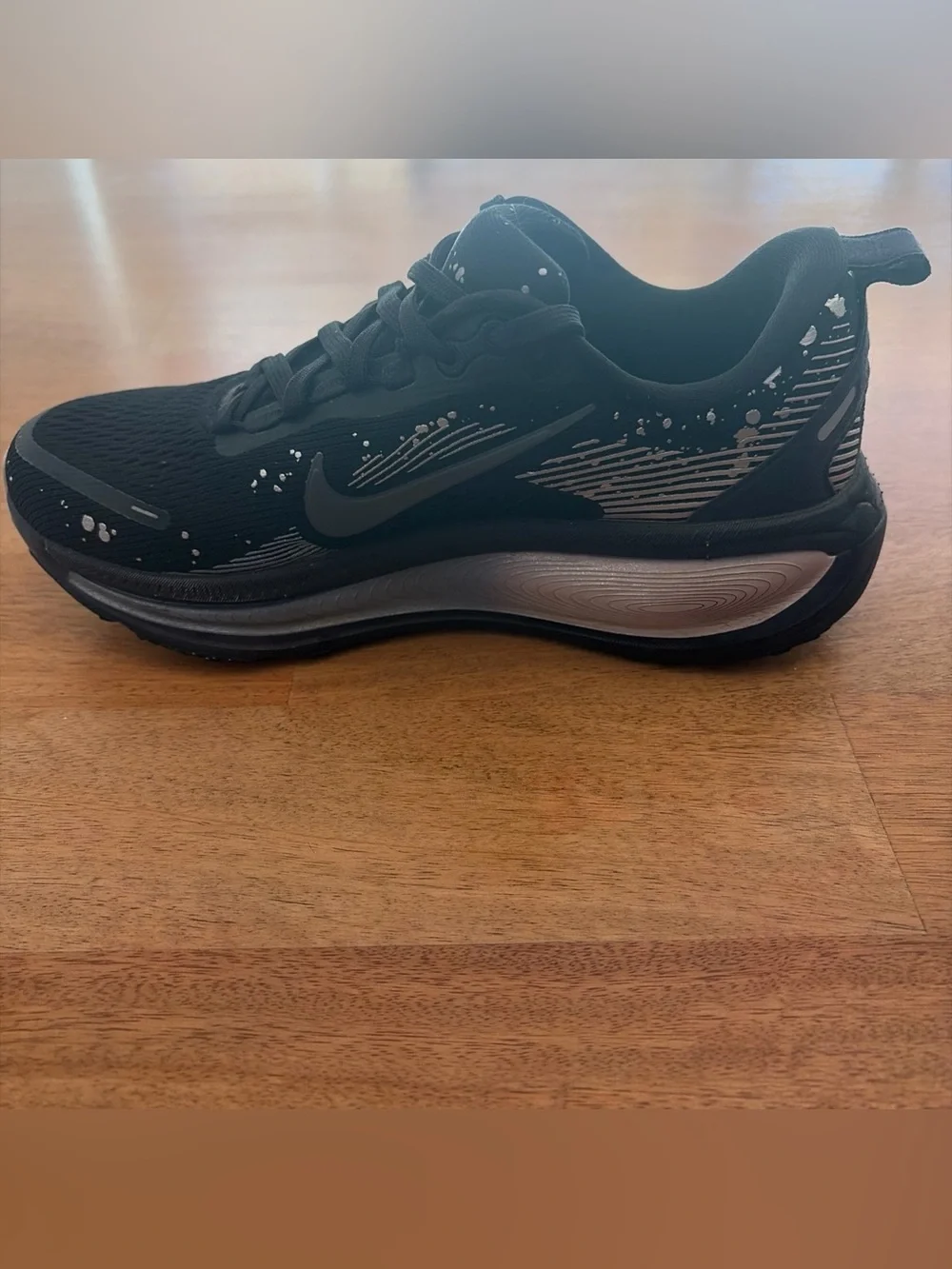 Nike Black Running Shoes with White Speckle Accents